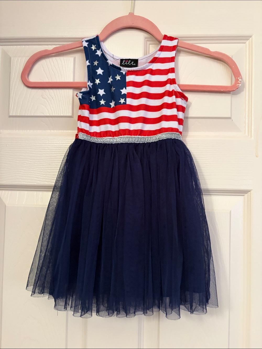 lilt Red, White & Navy Star-Spangled Tulle Dress